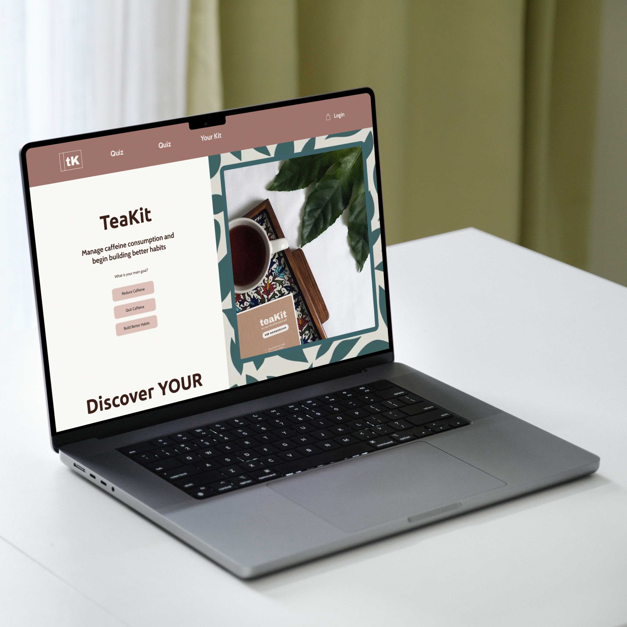 Tea can and a mug - package design