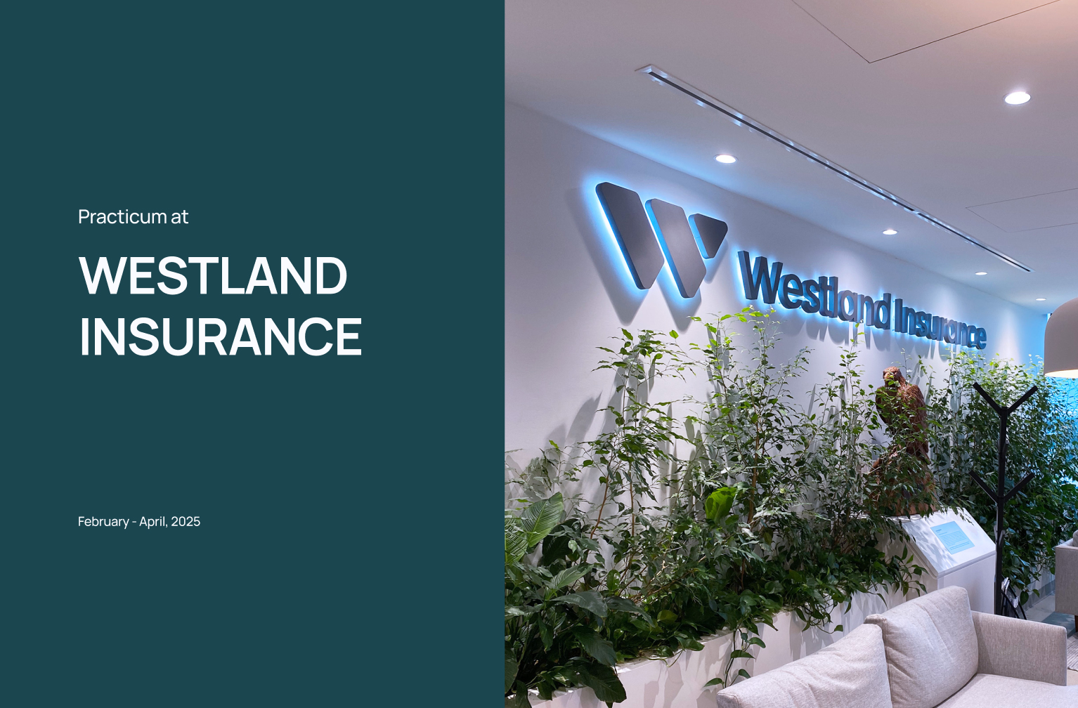 westland insurance group interior image on the right and text on the left